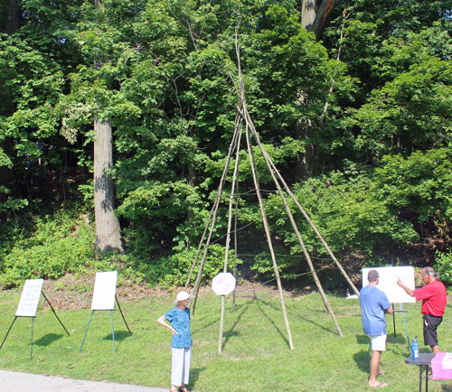Native American community set up a tipi on One World Day in the Cleveland Cultural Gardens